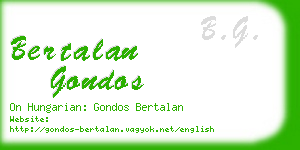 bertalan gondos business card